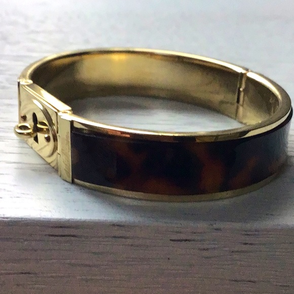 Gold-Tone Tortoise Turnlock Bangle Bracelet - Picture 4 of 4